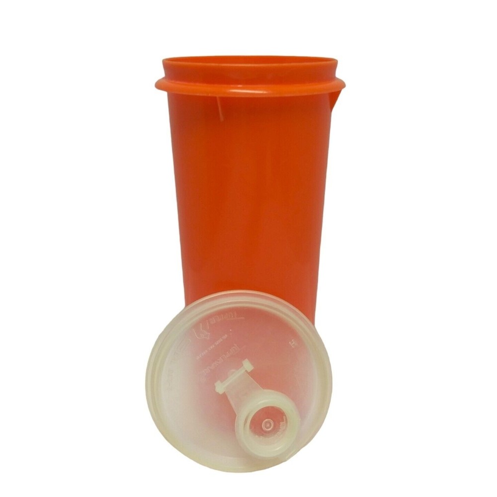 Vintage Tupperware Orange Drink Container 5 Cups #262-9 Flip Spout #603-3 USA
